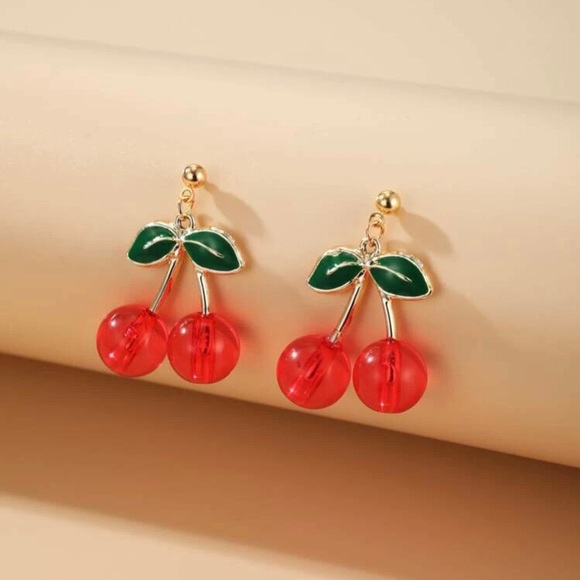 Pink Cherry Post Earrings - Picture 3 of 6